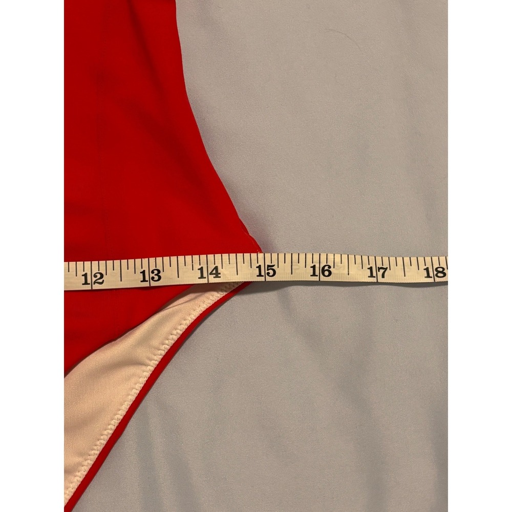 PINK Victoria's Secret One Piece Swimsuit Womens Small Red Brazilian Logo Scoop - Picture 7 of 8